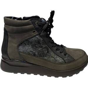 NEW WALDLAUFER women's paige boots in nubuck combi carbon